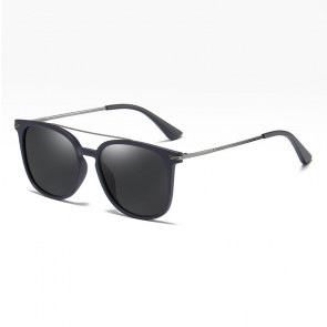 Sonnenbrille für Herren blau/silber mit schwarz getönten Gläsern