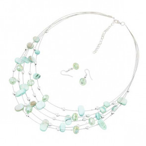 Schmuckset für Damen "Green Crystal" silberfarben -Bild1