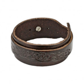 Echt Leder Armband in braun mit Tribal