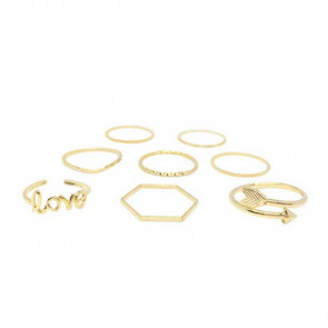 Ring Set in gold mit Love und Pfeil Ring-Bild 1