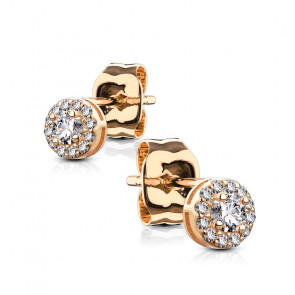 Ohrstecker versilbert mit Strasssteinchen in rosegold