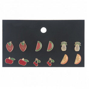 Ohrstecker Set Fruits 6-teilig goldfarben
