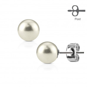 Ohrstecker für Damen "Pearl" silber mit weisser Perle
