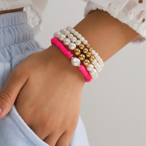 Vierteiliges Perlen Armband "White Pink"-Bild2