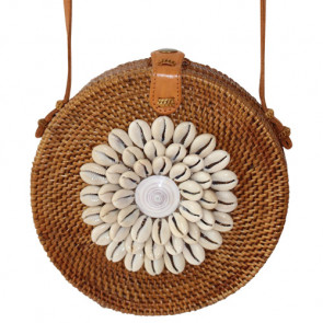 Original Bali Rattanbag "Seashell" natur mit Muscheln-Bild 1