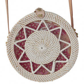 Original Bali Rattanbag mit Sternmuster weiss-Bild 1