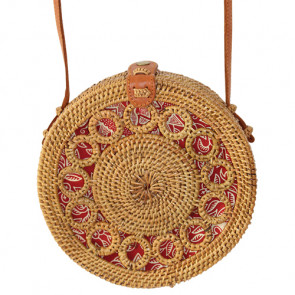 Original Bali Rattanbag natur mit Kreisen-Bild 1