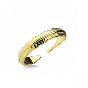 Damen Ring One Size in gold im Feder Look