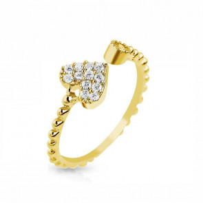 Damen Ring verstellbar mit Herz in gold