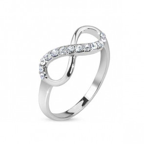 Damen Ring in silber mit Infinity Zeichen und Strass