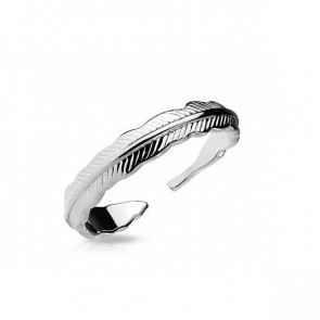 Damen Ring One Size in silber im Feder Look