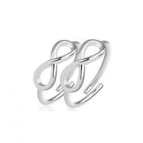 Verstellbares Ringset mit Infinity Zeichen in silber -Bild 1