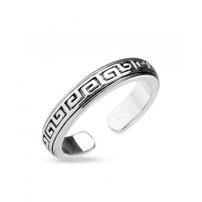 Damen Ring One Size in silber im Tribal Look-Bild 1