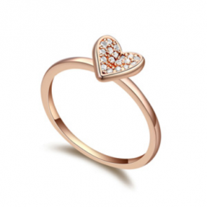 Ring für Damen "Zirkonia Heart" rosegoldfarben