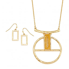 Schmuckset aus Kette und Ohrhängern in gold-Bild 1