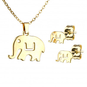 Damen Schmuckset "Elephant" Edelstahl & goldfarben-Bild 1