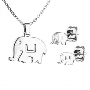 Damen Schmuckset "Elephant" Edelstahl & silberfarben-Bild 1