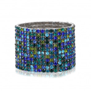 Damen Armband "Crystal Blue" mit blauen und grünen Zirkoniasteinen