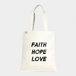 Canvas Tasche Eco - Faith Hope Love