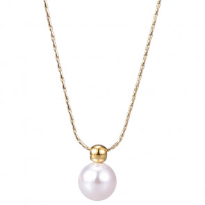 Filigrane Damen Halskette "White Pearl" vergoldet-Bild1