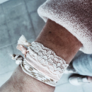Elastisches Armbandset / Haaraccessoire "Simple Beige" - Bild 2