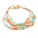 Mehrreihiges Perlenarmband im Pastell Look