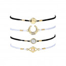 Armband Set 4-teilig filigrane Gummibänder in schwarz und weiss -Bild2