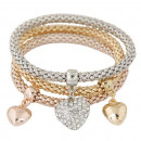 Armband Set Herzen in gold, silber und roségold-Bild 1