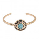 Damen Vintage Armreif in gold mit blauem Stein-Bild 1