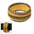 Damen Armreifen Set im Bohemian Look in gelb und altgold-Bild 2