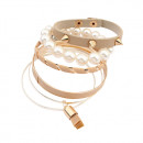 Armreifen Set in beige und gold - Modeschmuck