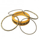 Damen Armreifen Set im Bohemian Look in gelb und altgold-Bild 1