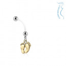 Bauchnabelpiercing Bioflex "Footprint" ideal für Schwangere - Bild2
