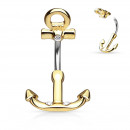 Anker Bauchnabelpiercing in gold -Bild 2