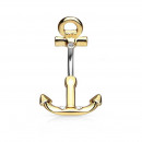 Anker Bauchnabelpiercing in gold -Bild 1