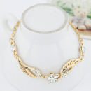 Damen Armband in gold mit Flügeln und Blume mit Strass-Bild 2