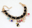 Damen Charm Armband in gold und schwarz mit Gitarre-Bild 2