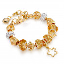 Damen Armband "Queen" goldfarben mit Charms und Zirkoniasteinen-Bild1