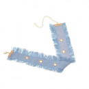 Denim Choker Kette mit goldenen Kreisen-Bild 2
