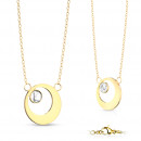Edelstahl Halskette "Hollow Circle" goldfarben mit Kreis und Kristall