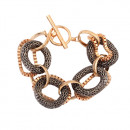Damen Armband in gold und bronze mit grossen Elementen