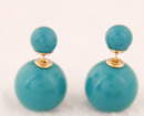 Ohrringe mit kleiner und grosser Perle in türkis-Bild 2