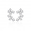 Ear Climber Ohrringe "Ranke" mit Strass silberfarben- Bild 1