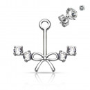 Ear Jacket Ohrringe in silber mit Schleife und Kristallsteinen-Bild 2