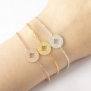 Edelstahl Armband "Kompass" silberfarben mit Kompassanhänger2