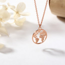 Halskette "Weltkarte" rosegoldfarben2