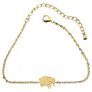 Edelstahl Armband goldfarben mit Elefantenanhänger