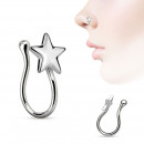 Fake Nasenpiercing in silber mit Stern -Bild 2