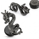 Herren Fake Plug Ohrstecker Drache in schwarz-Bild 2