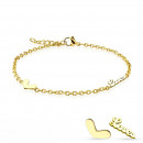 Filigrane Fusskette in gold mit Love Zeichen und Herz-Bild 2